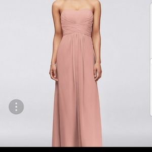 David's Bridal Chiffon strapless dress in Ballet